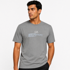CP Company Logo T-Shirt in Smoked Pearl Grey