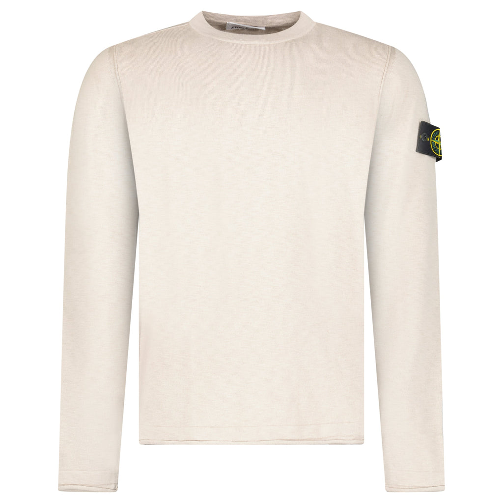 Stone Island Organic Cotton and Nylon Crewneck Jumper in Desert Beige