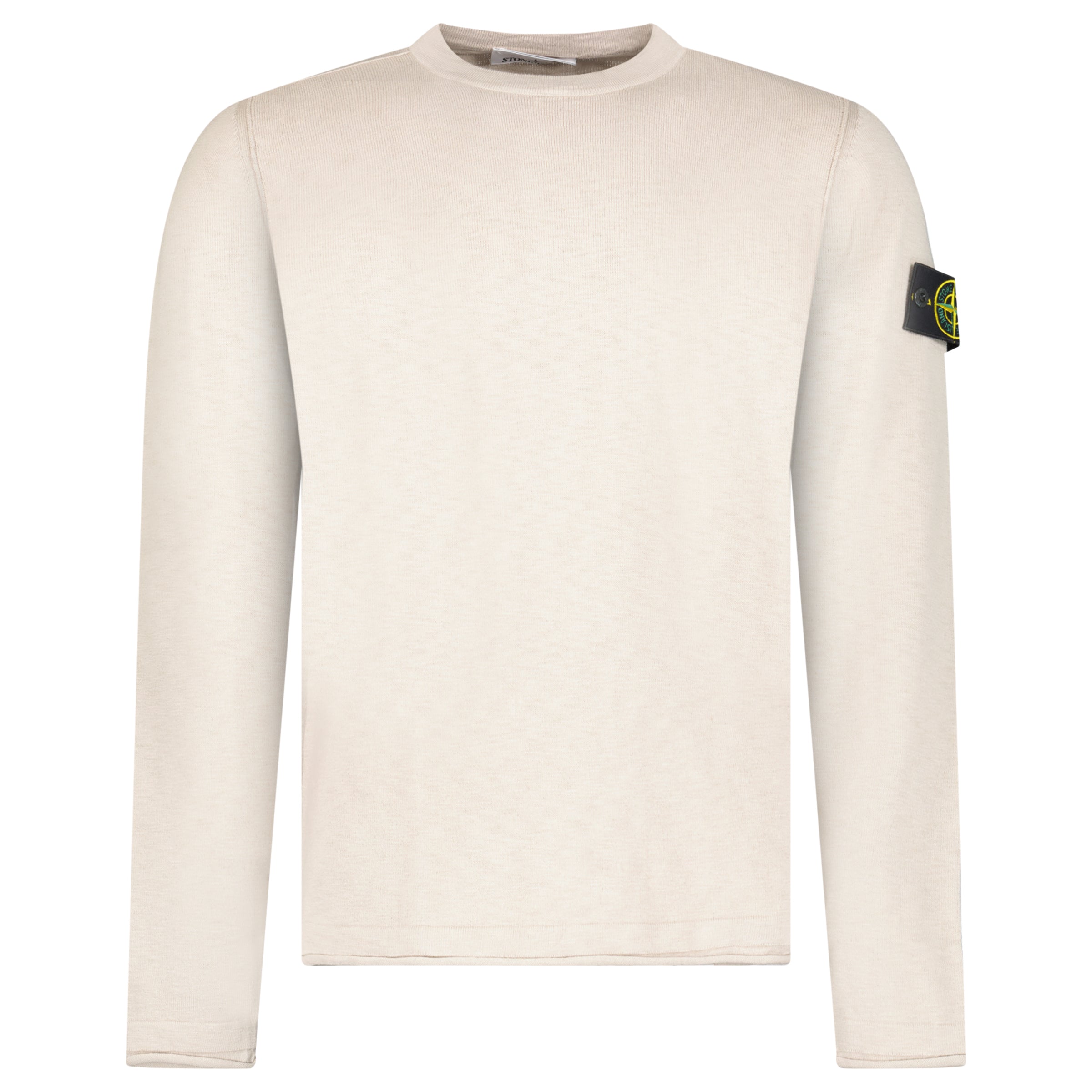 Stone Island Organic Cotton and Nylon Crewneck Jumper in Desert Beige