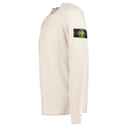 Stone Island Organic Cotton and Nylon Crewneck Jumper in Desert Beige