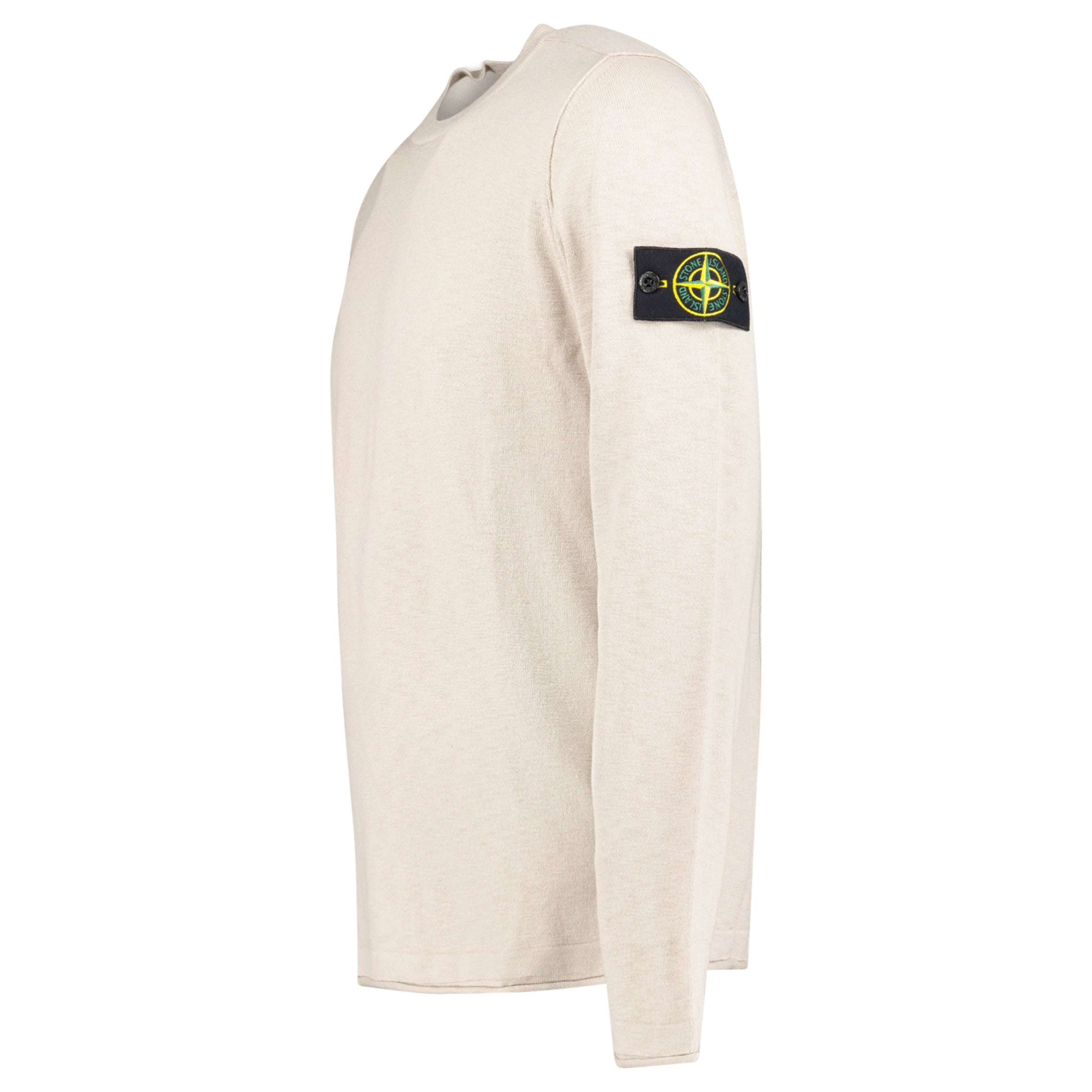 Stone Island Organic Cotton and Nylon Crewneck Jumper in Desert Beige