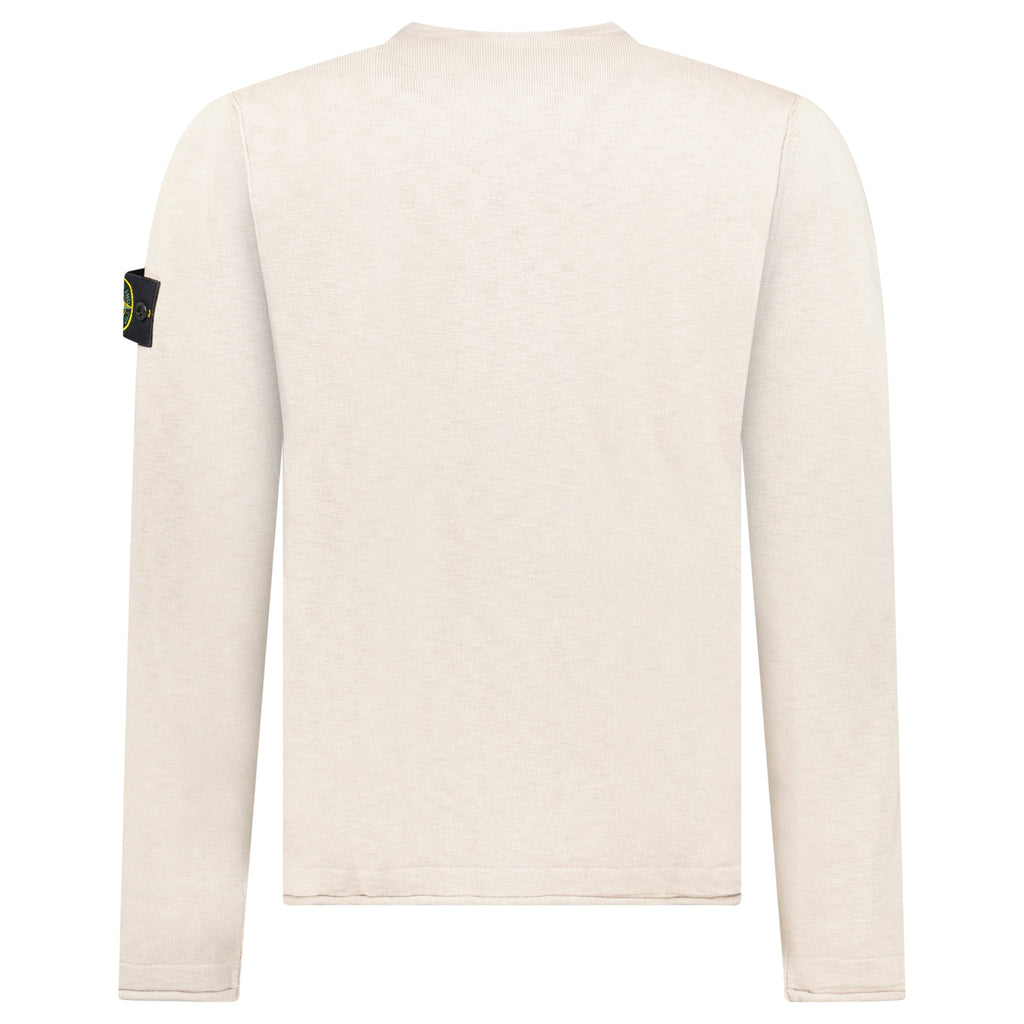 Stone Island Organic Cotton and Nylon Crewneck Jumper in Desert Beige