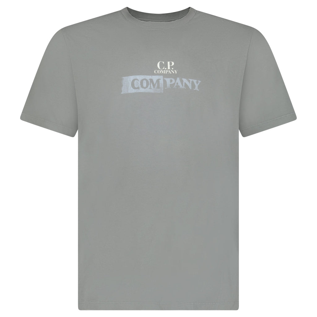 CP Company Logo T-Shirt in Smoked Pearl Grey