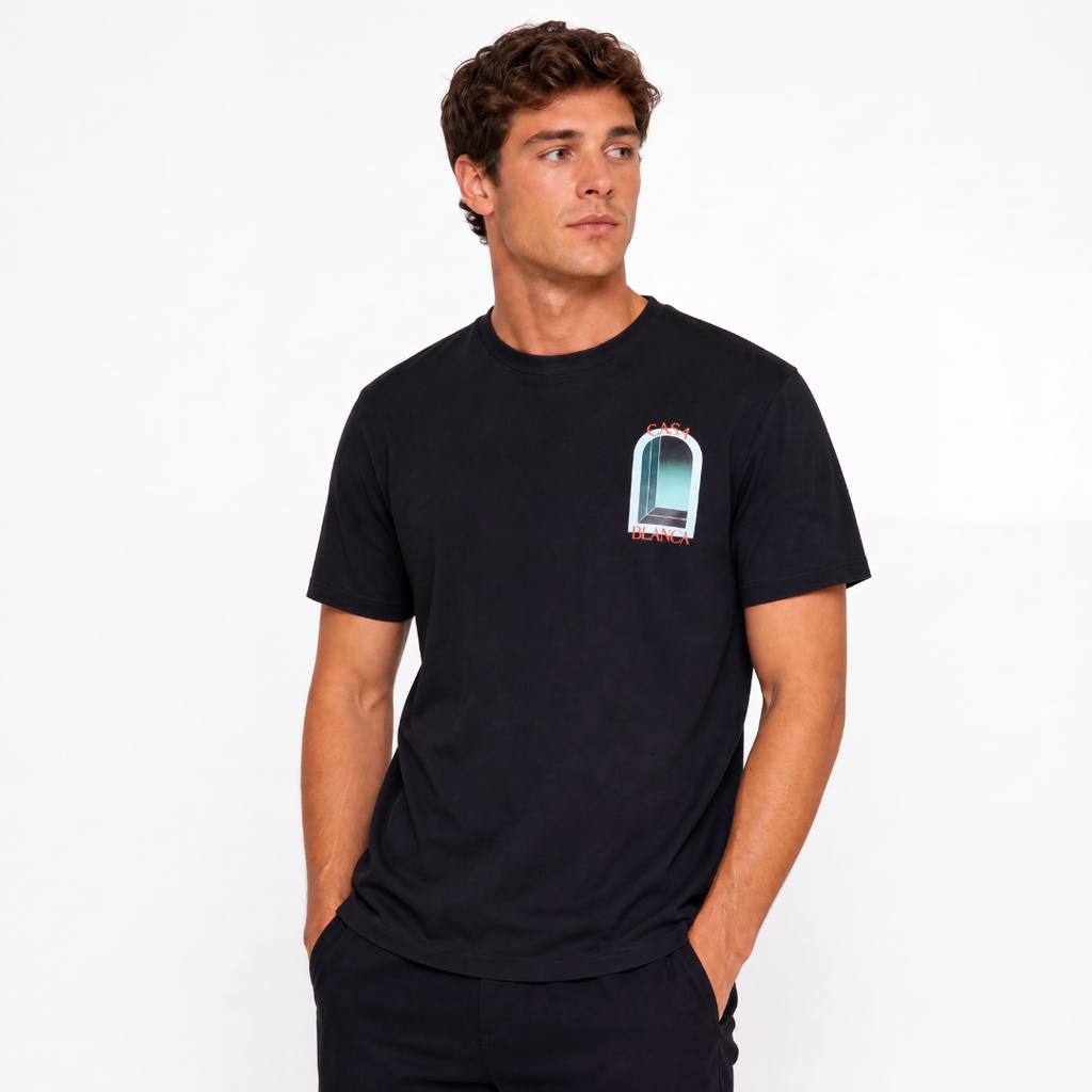 Casablanca L'Arche Short Sleeve T-Shirt in Black