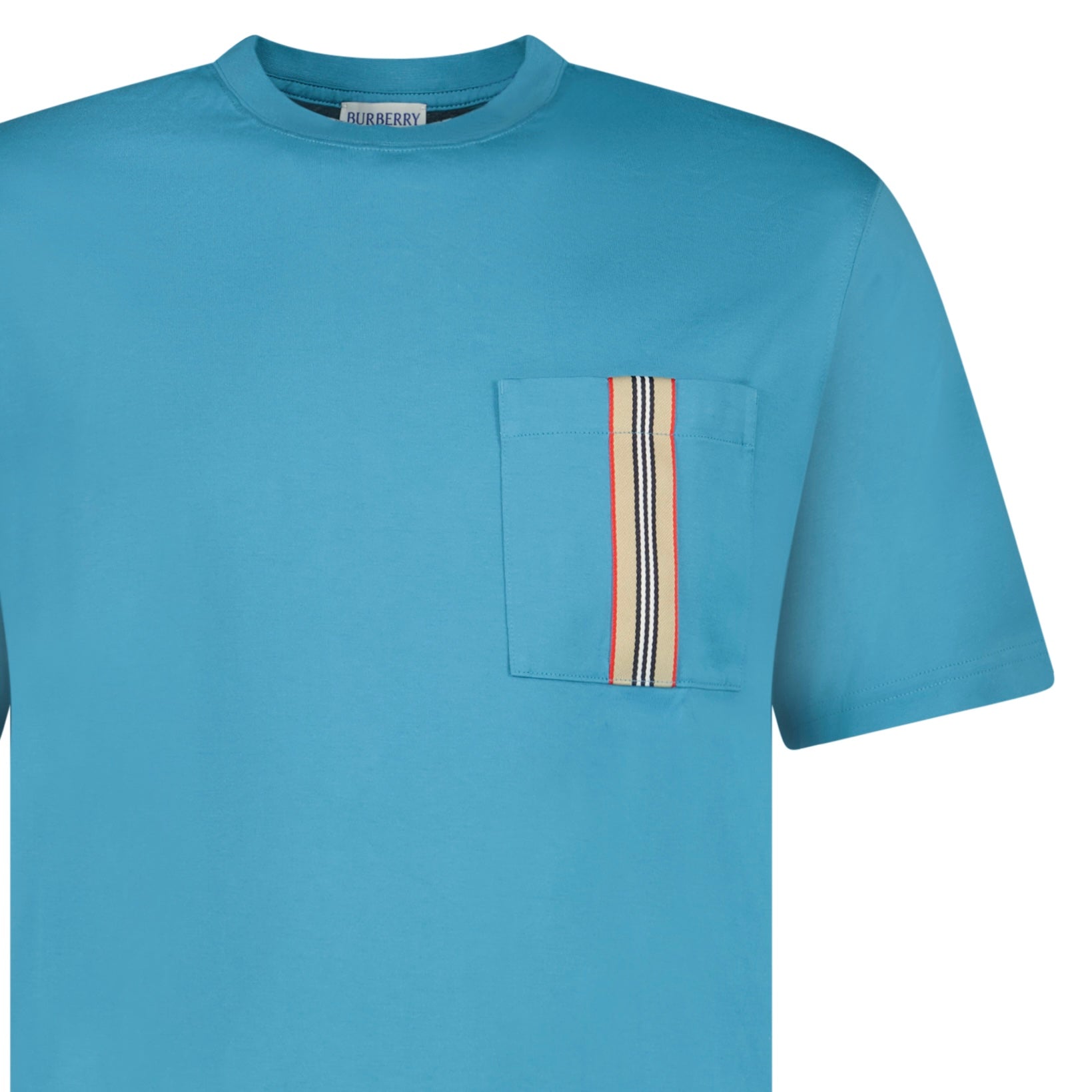 Burberry 'Ellison' Stripe Embroidery T-Shirt Turquoise