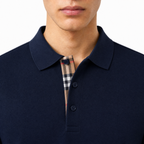 Burberry 'Hartford' Check Placket Polo Navy