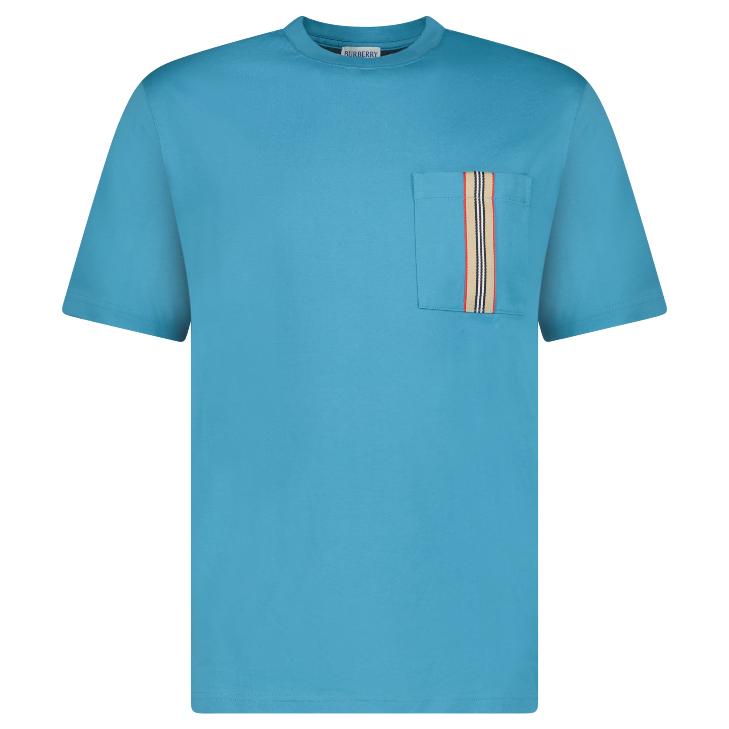 Burberry 'Ellison' Stripe Embroidery T-Shirt Turquoise
