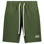 Amiri Core Logo Drawstring Swim Shorts Olive Green