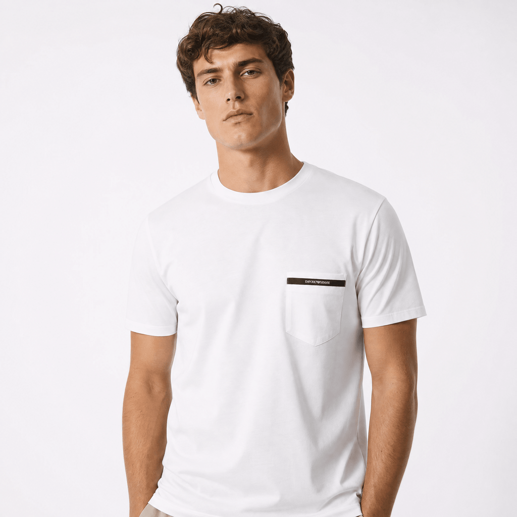 Armani Chest Pocket T-Shirt in White