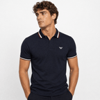 Armani Eagle Logo Polo Shirt in Navy