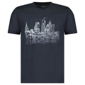Armani London Skyline Graphic T-Shirt in Graphite Blue