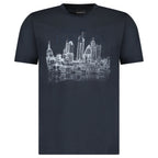 Armani London Skyline Graphic T-Shirt in Graphite Blue