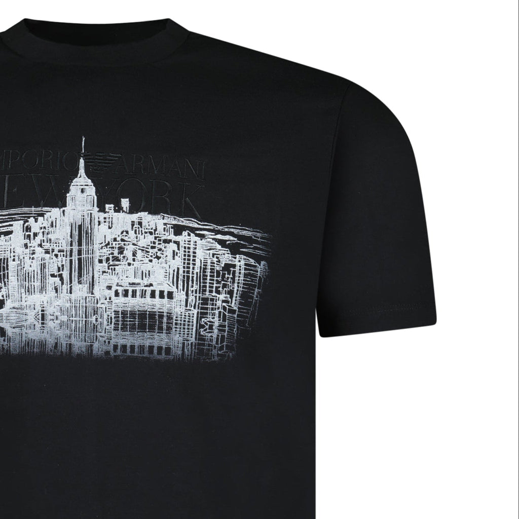 Armani New York Skyline Graphic T-Shirt in Black