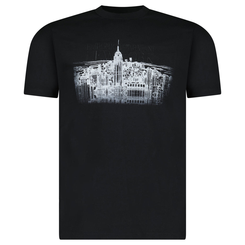 Armani New York Skyline Graphic T-Shirt in Black
