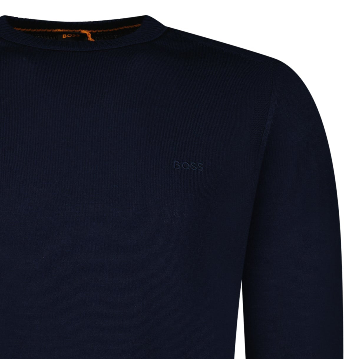 Boss Avac Crew Neck Knit Jumper in Navy