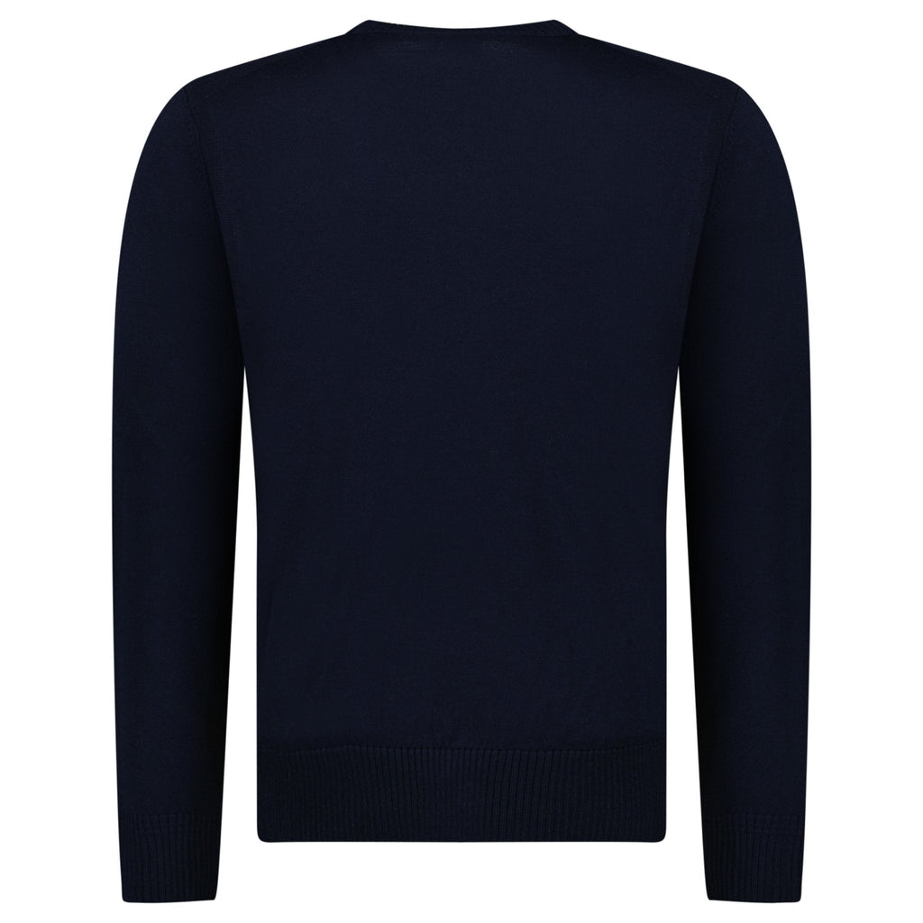 Boss Avac Crew Neck Knit Jumper in Navy