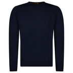 Boss Avac Crew Neck Knit Jumper in Navy