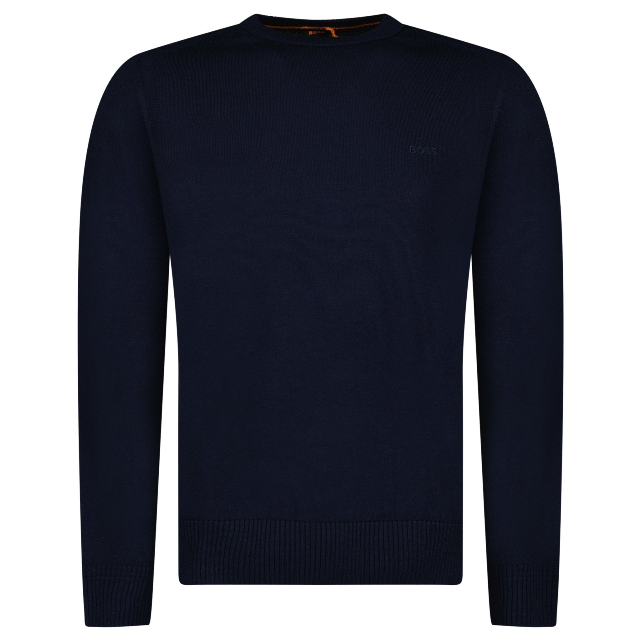 Boss Avac Crew Neck Knit Jumper in Navy