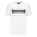 Hugo Boss Cotton-Blend Regular-Fit T-Shirt With Logo Artwork White