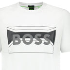 Hugo Boss Cotton-Blend Regular-Fit T-Shirt With Logo Artwork White