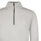 Boss Kanobix Cotton/Cashmere Half Zip Jumper Grey