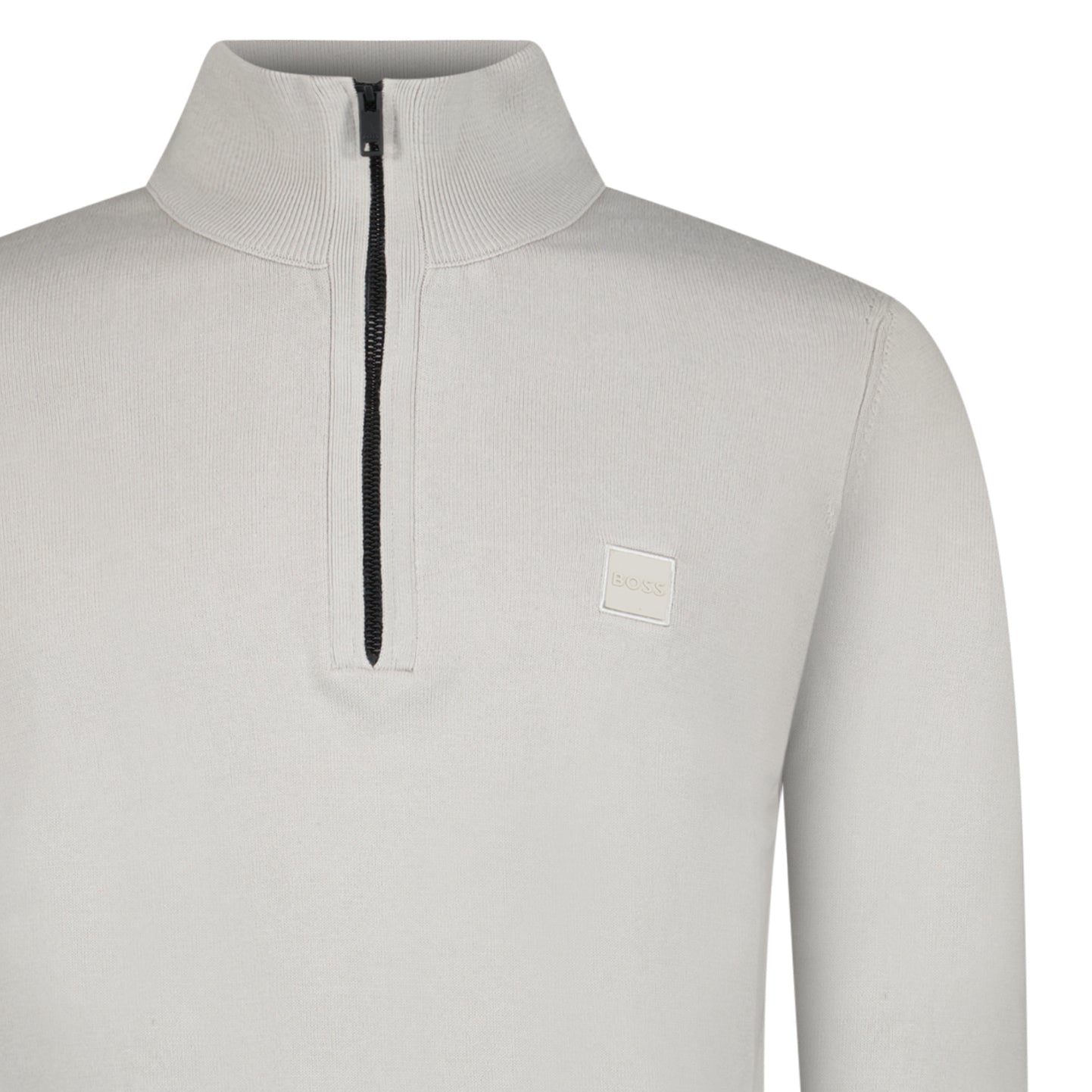 Boss Kanobix Cotton/Cashmere Half Zip Jumper Grey
