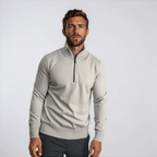 Boss Kanobix Cotton/Cashmere Half Zip Jumper Grey