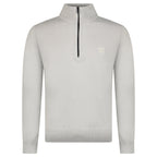 Boss Kanobix Cotton/Cashmere Half Zip Jumper Grey