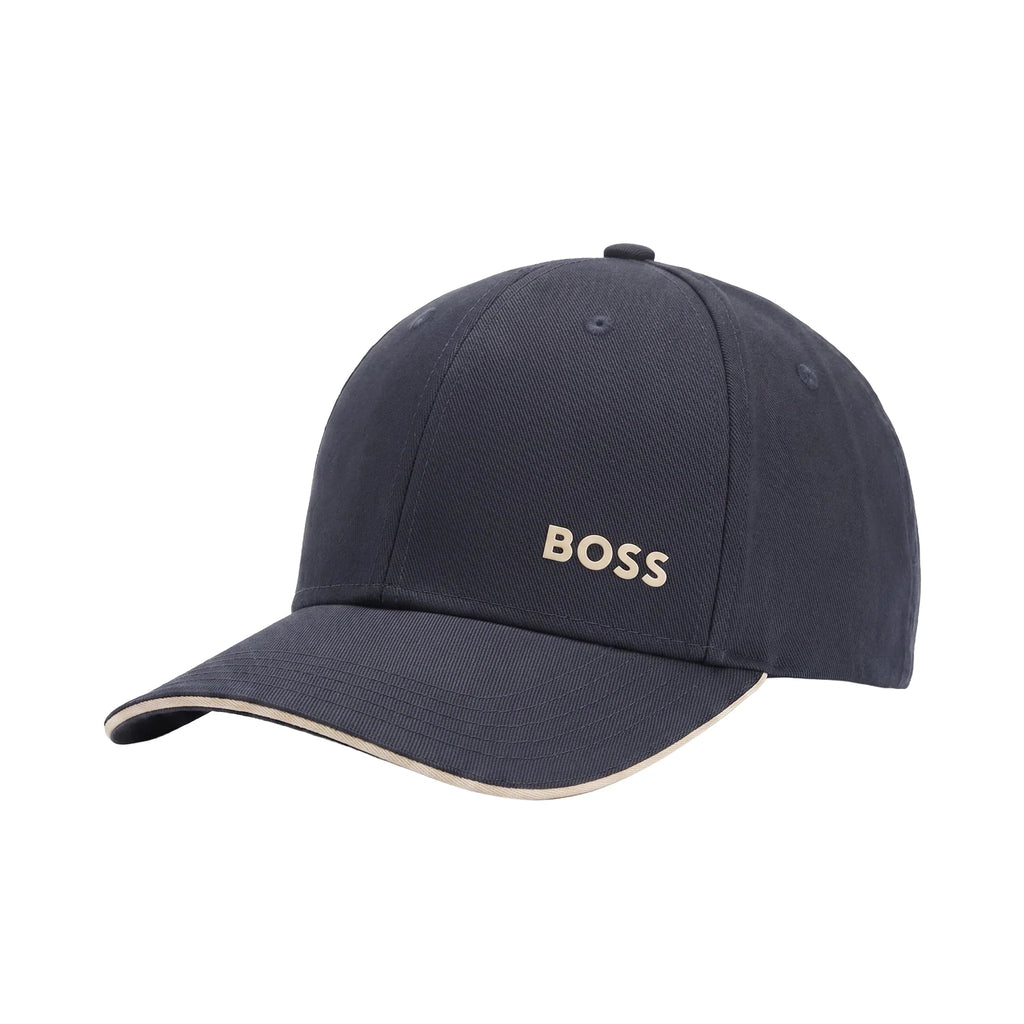 Boss Logo Embossed Cap Dark Blue & Beige