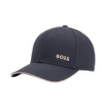 Boss Logo Embossed Cap Dark Blue & Beige