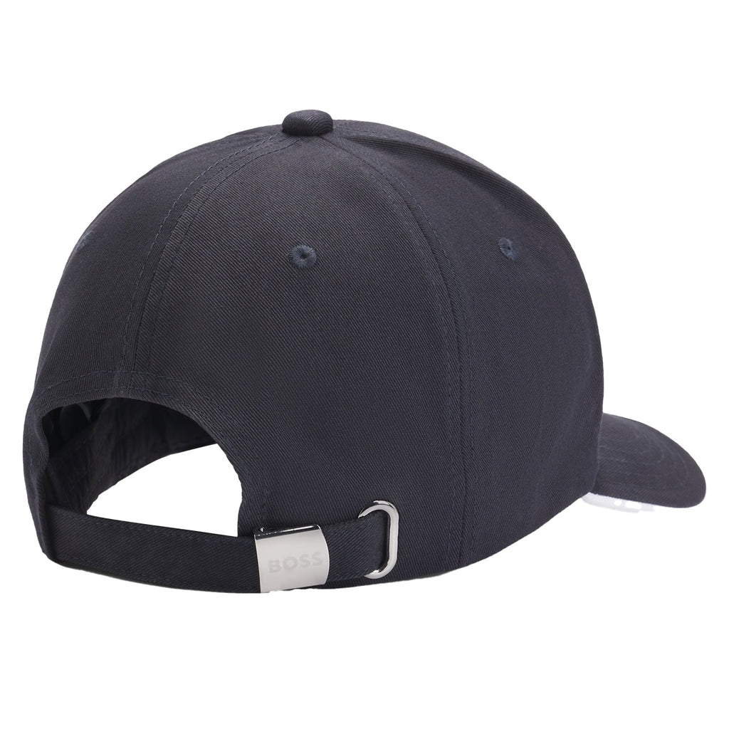 Boss Logo Embossed Cap Dark Blue & Beige