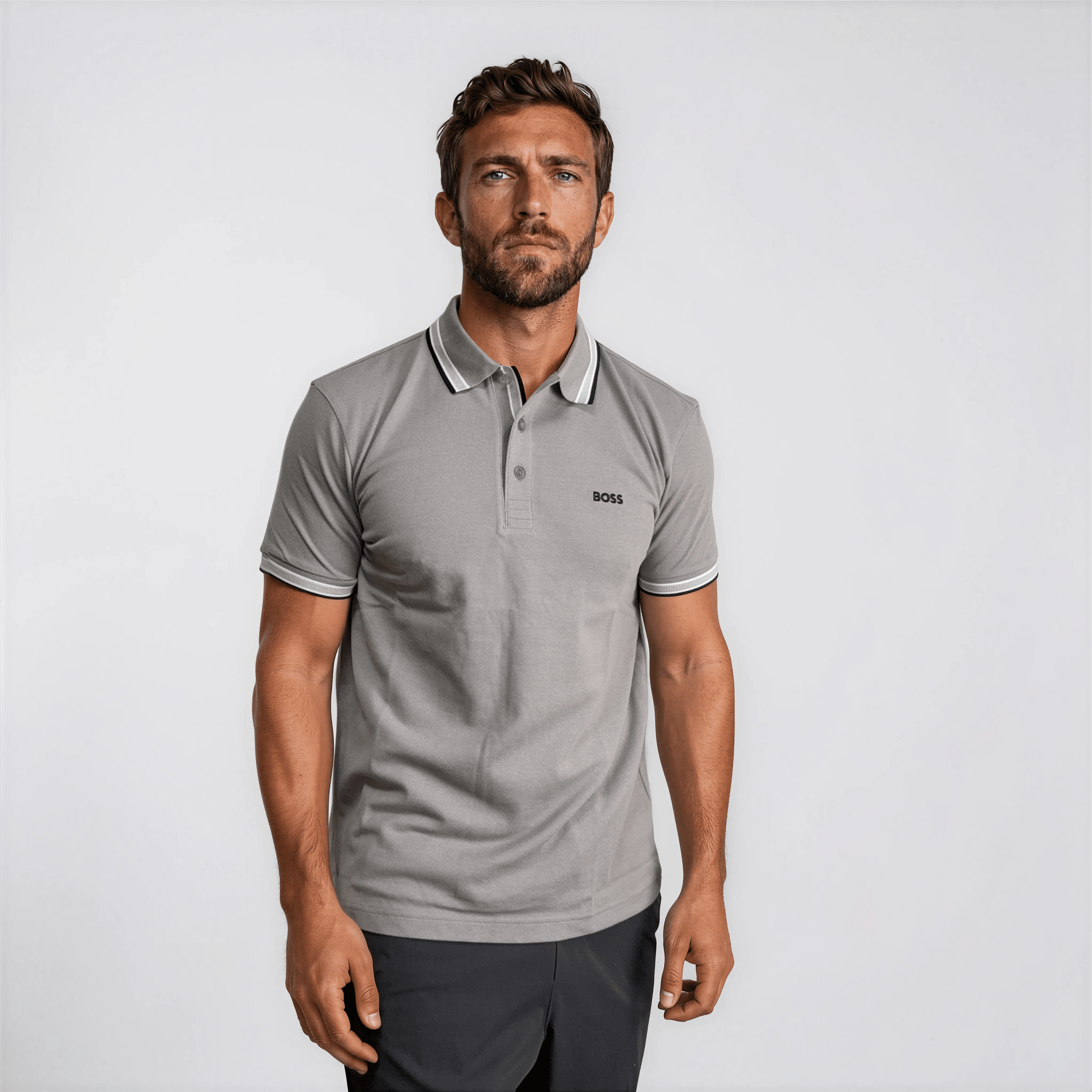 Boss Paddy Polo Shirt in Light Grey
