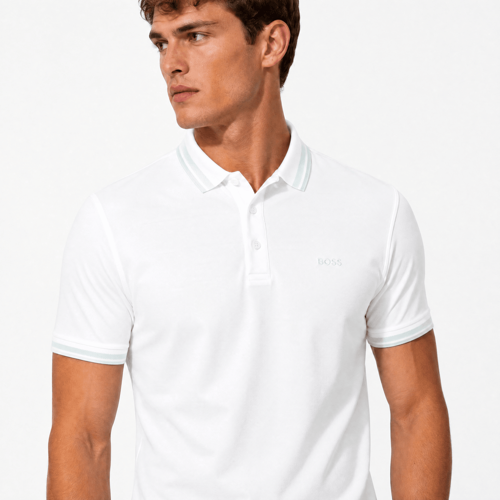 Boss Paddy Polo Shirt in Open White