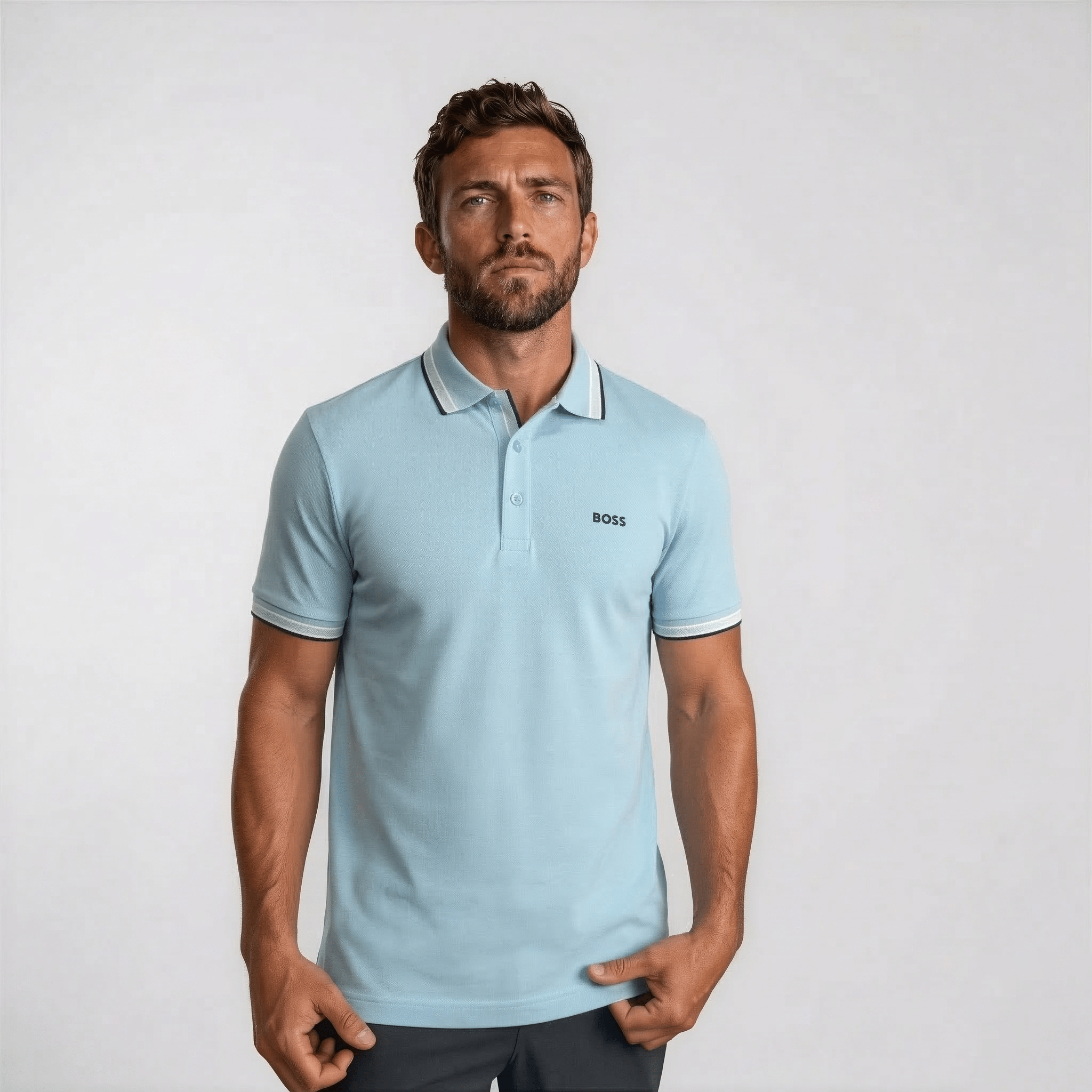 Boss Paddy Polo Shirt in Pastel Blue