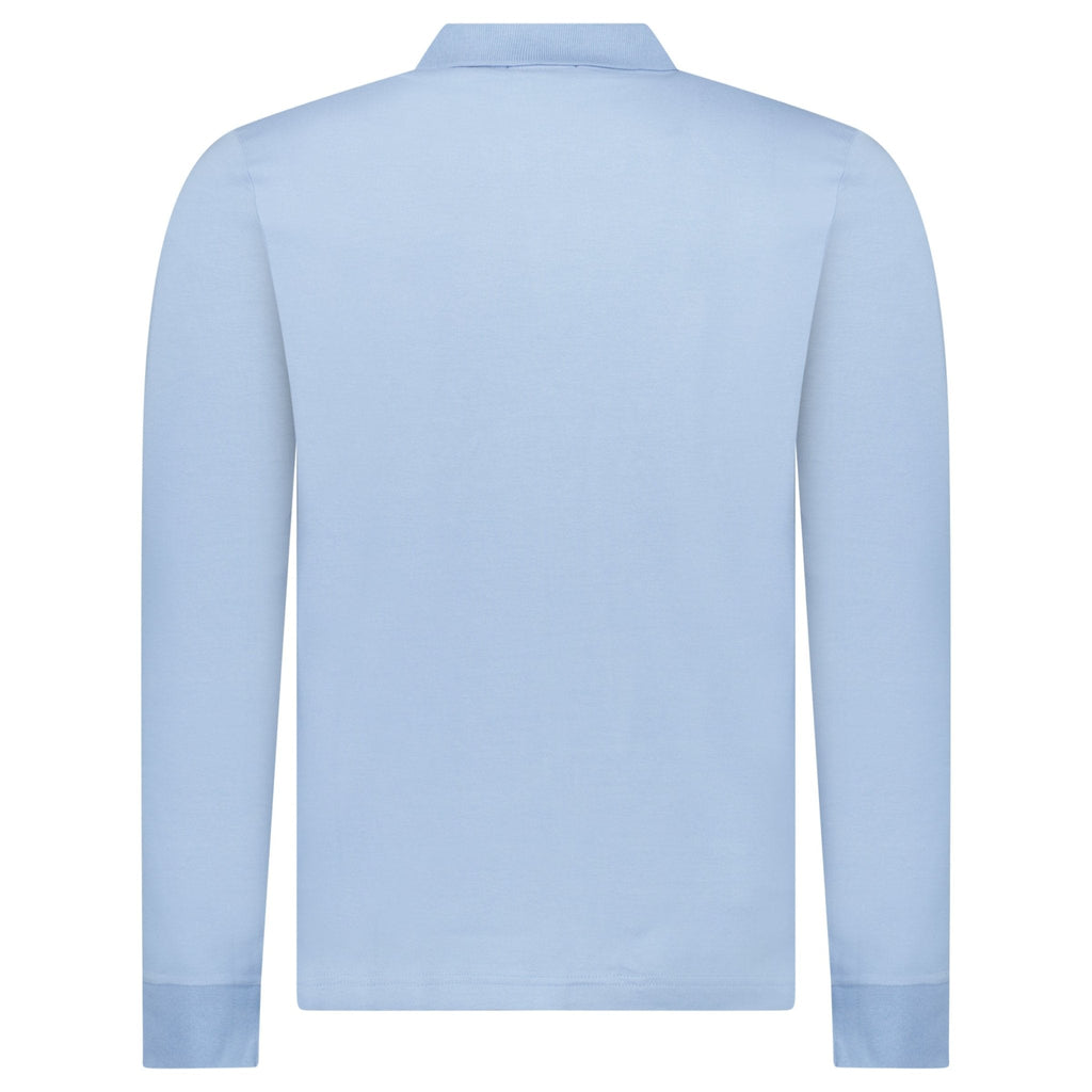 Boss Passerby Long Sleeve Polo Shirt in Open Blue