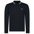Boss Plisy Long Sleeve Polo Shirt in Dark Blue