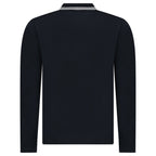 Boss Plisy Long Sleeve Polo Shirt in Dark Blue