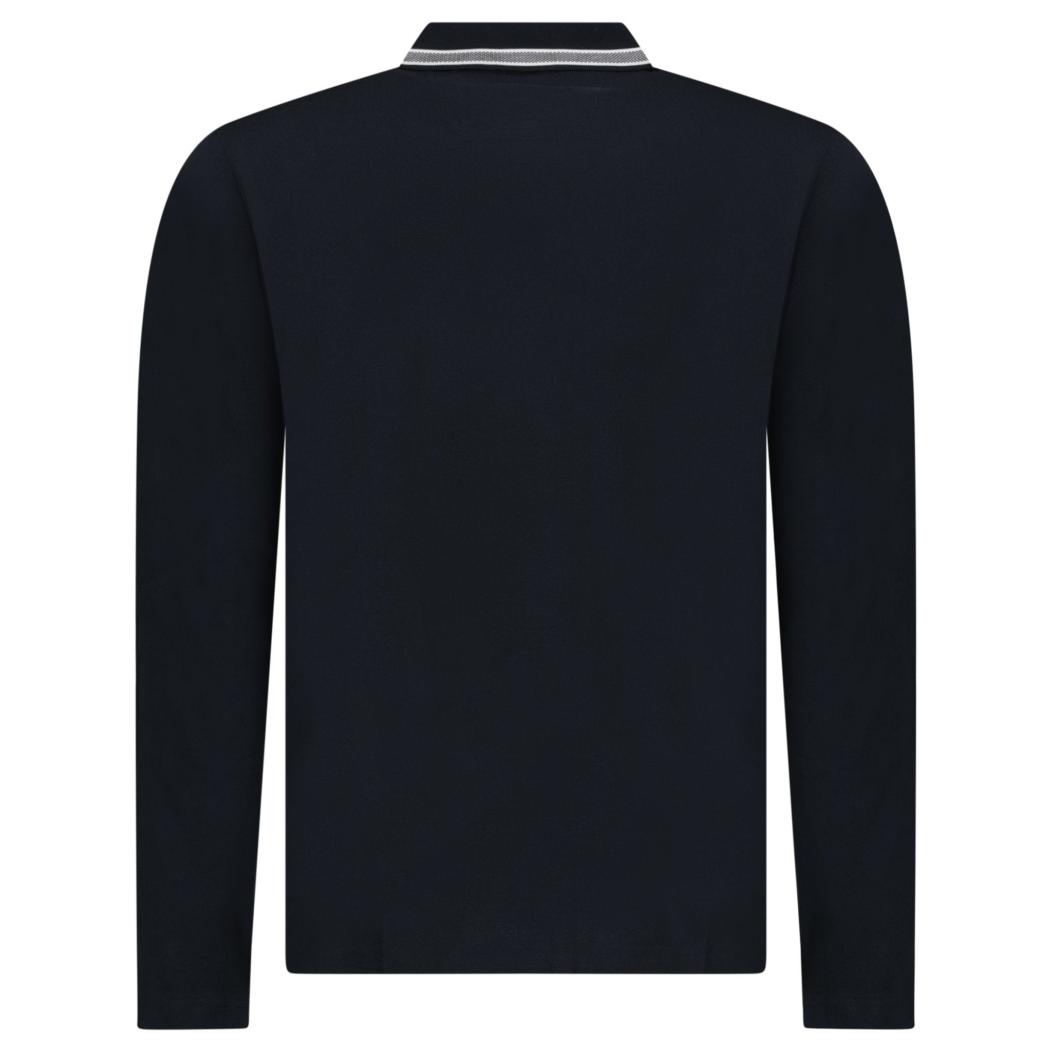 Boss Plisy Long Sleeve Polo Shirt in Dark Blue
