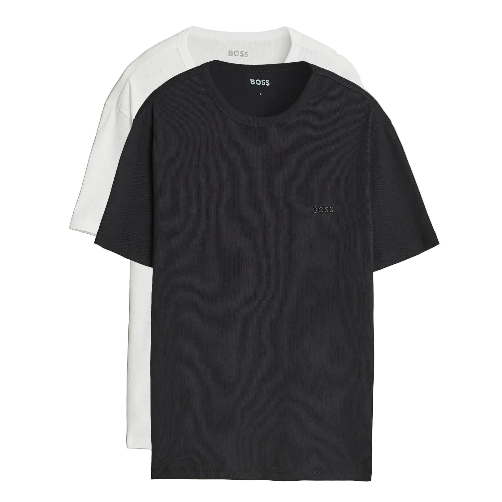 Boss Two-Pack Ribbed T-Shirts in White & Black