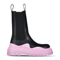 Bottega Veneta Tire Chelsea Boot in Black and Pink