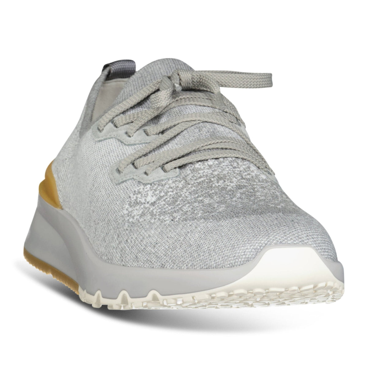 Brunello Cucinelli Cotton-Blend Chiné-Knit Sneakers in Grey