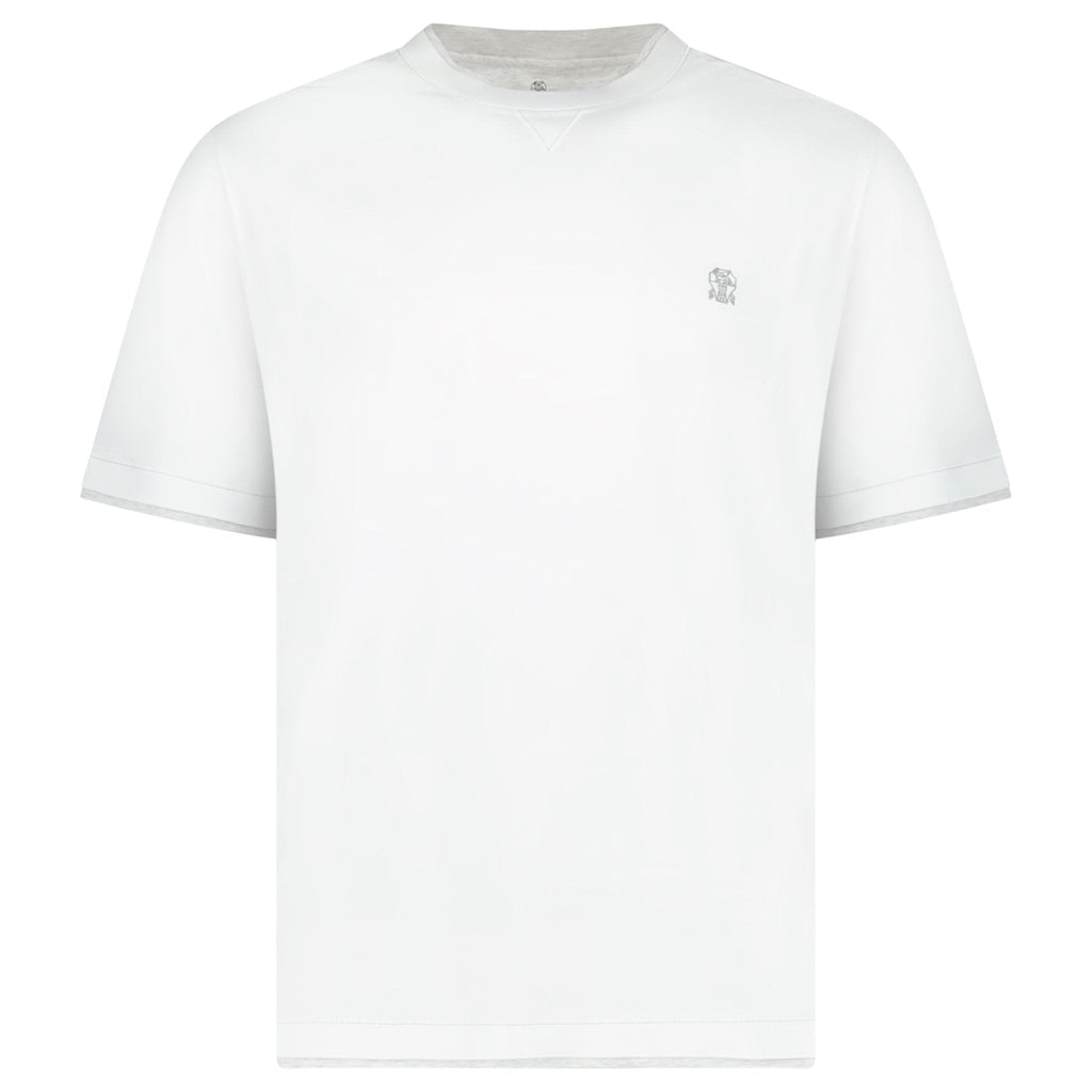Brunello Cucinelli Double Layer T-Shirt in White