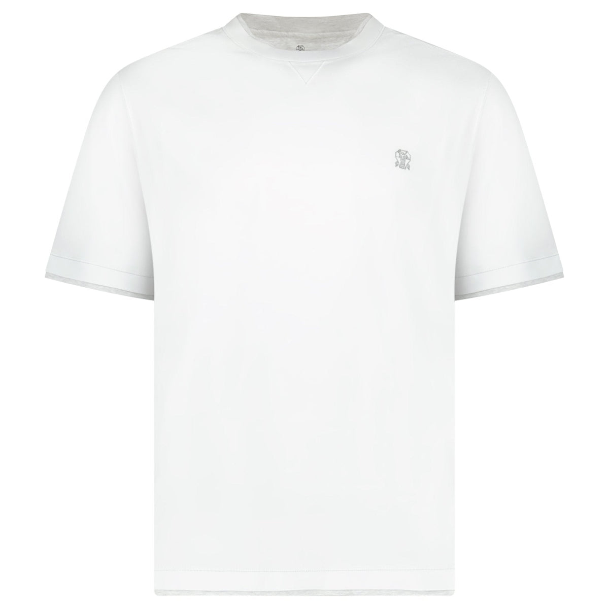 Brunello Cucinelli Double Layer T-Shirt in White