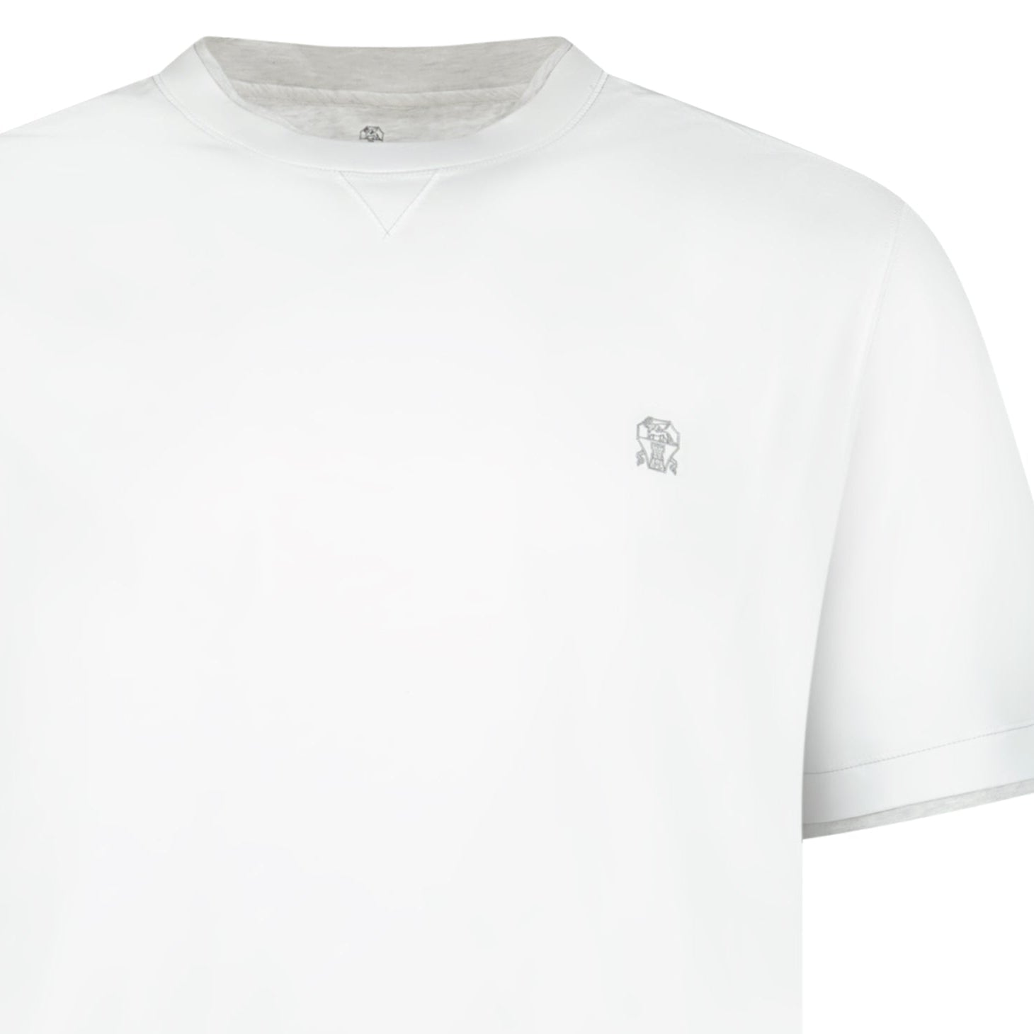 Brunello Cucinelli Double Layer T-Shirt in White
