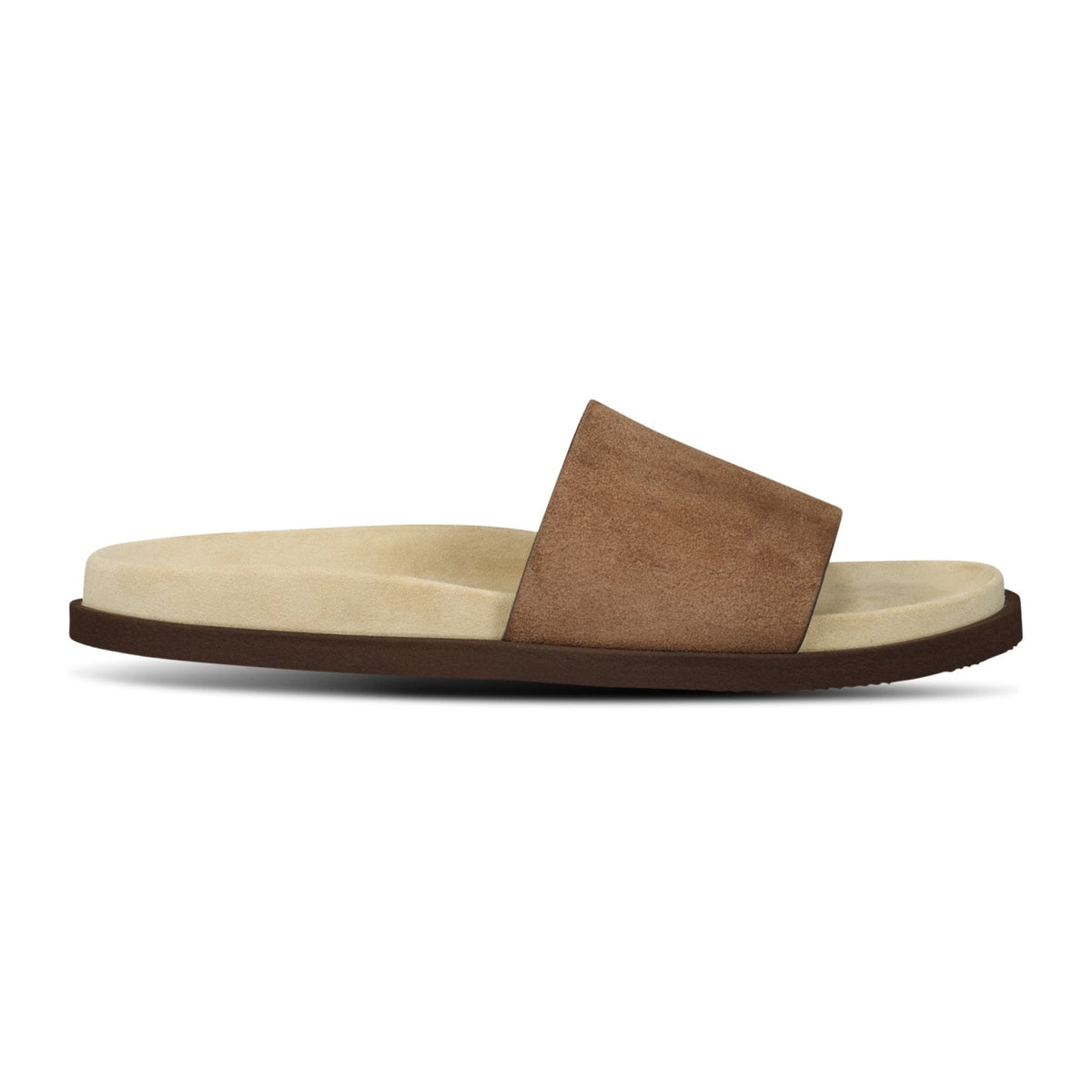 Brunello Cucinelli Suede-Strap Flat Sandals in Brown