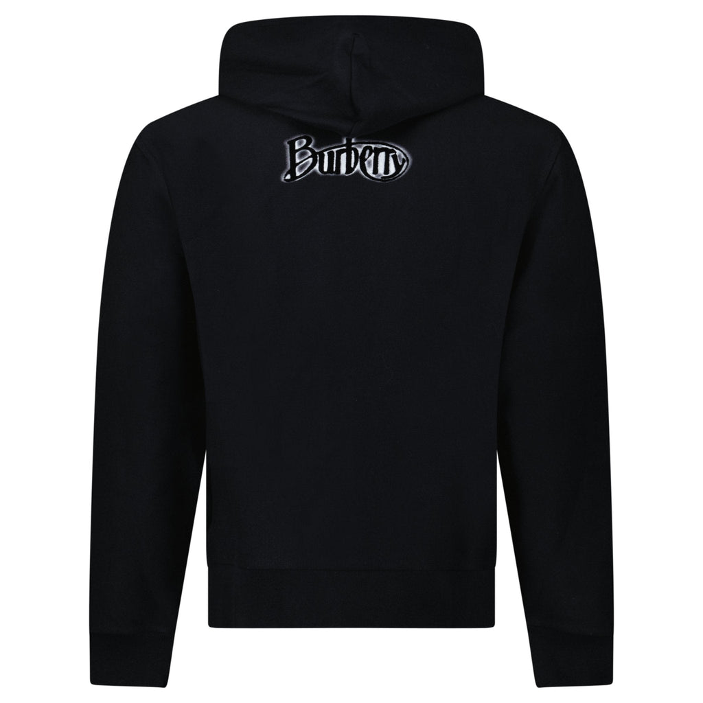 Burberry Archive Rear Felt Logo Hoodie in Black