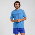 Burberry 'Ellison' London Logo Print T-Shirt Blue