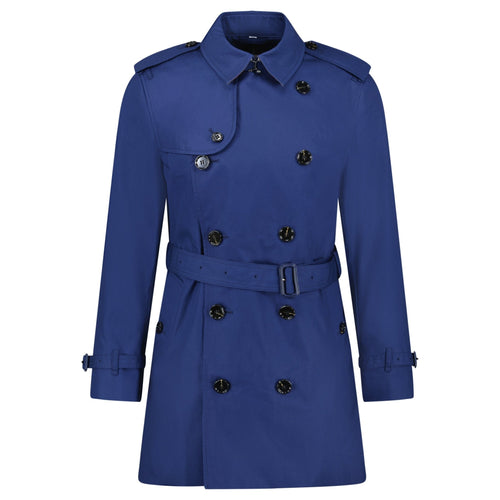 Burberry 'Brockham' Double Breasted Belted Trench Jacket Navy
