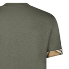 Burberry 'Ellison' Organic Cotton Check Sleeve Dark Green