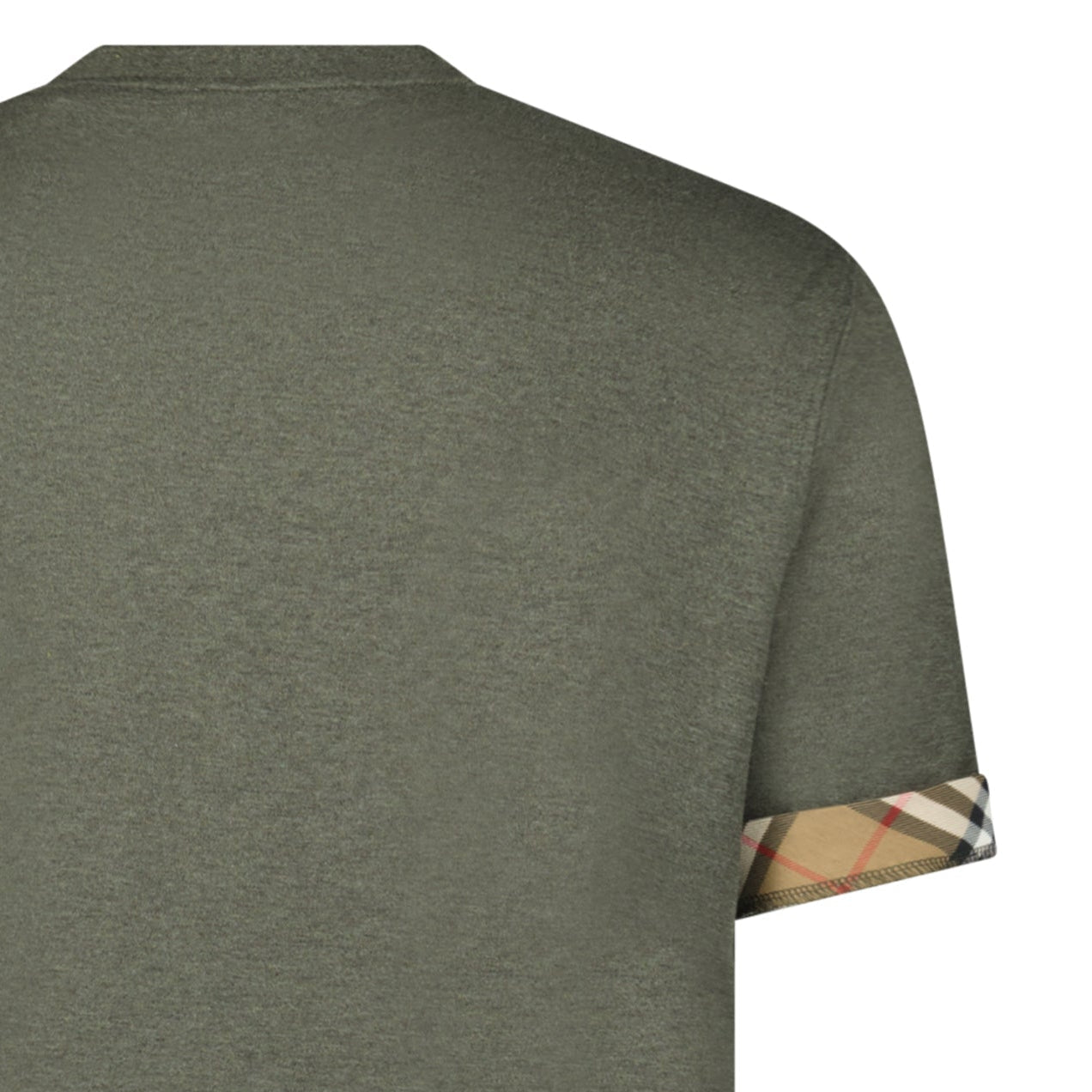 Burberry 'Ellison' Organic Cotton Check Sleeve Dark Green